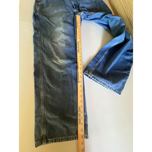 Carhartt Mens Blue Denim Work Jeans Size 38x30 Slight (paint) Stains Distress - Picture 6 of 12